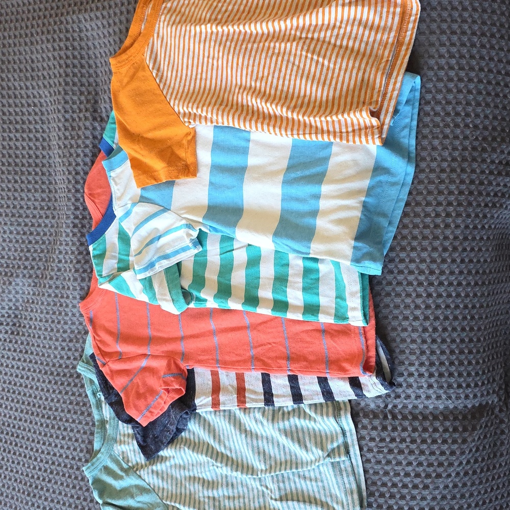 Cat & Jack Orange Striped T-Shirts